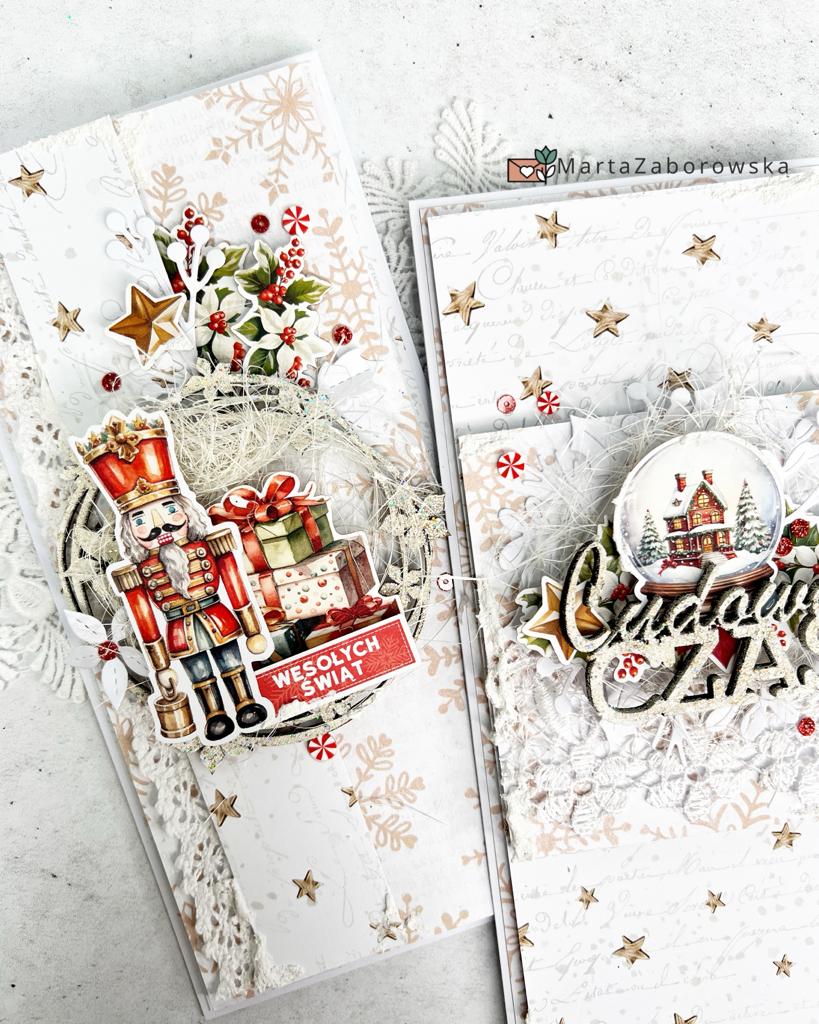 Kartki świąteczne Boże Narodzenie rękodzieło Marta Zaborowska